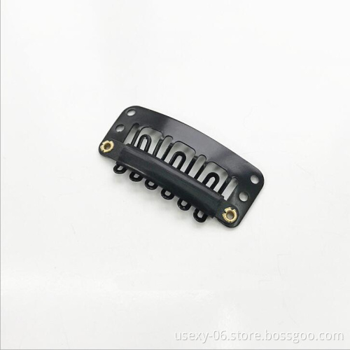 Wholesale Cheap Price Metal Clips For Hair Extension Hairpieces Snap-Comb Wig Clips With Rubber